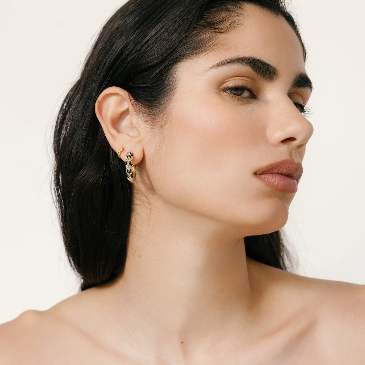 Reversible Sparkle Hoop- Medium Espresso/Leopard