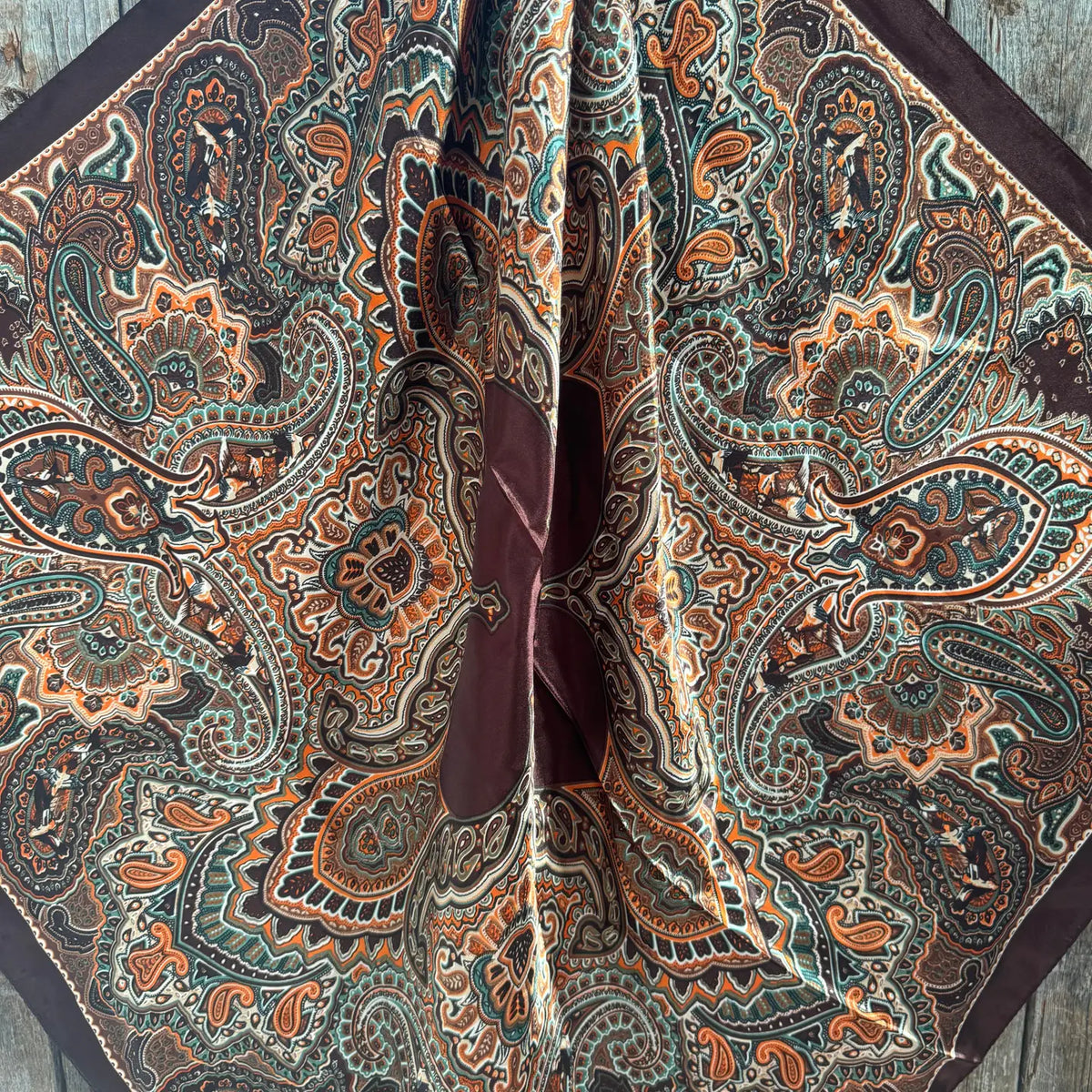 Brown and Orange Paisley Wild Rag