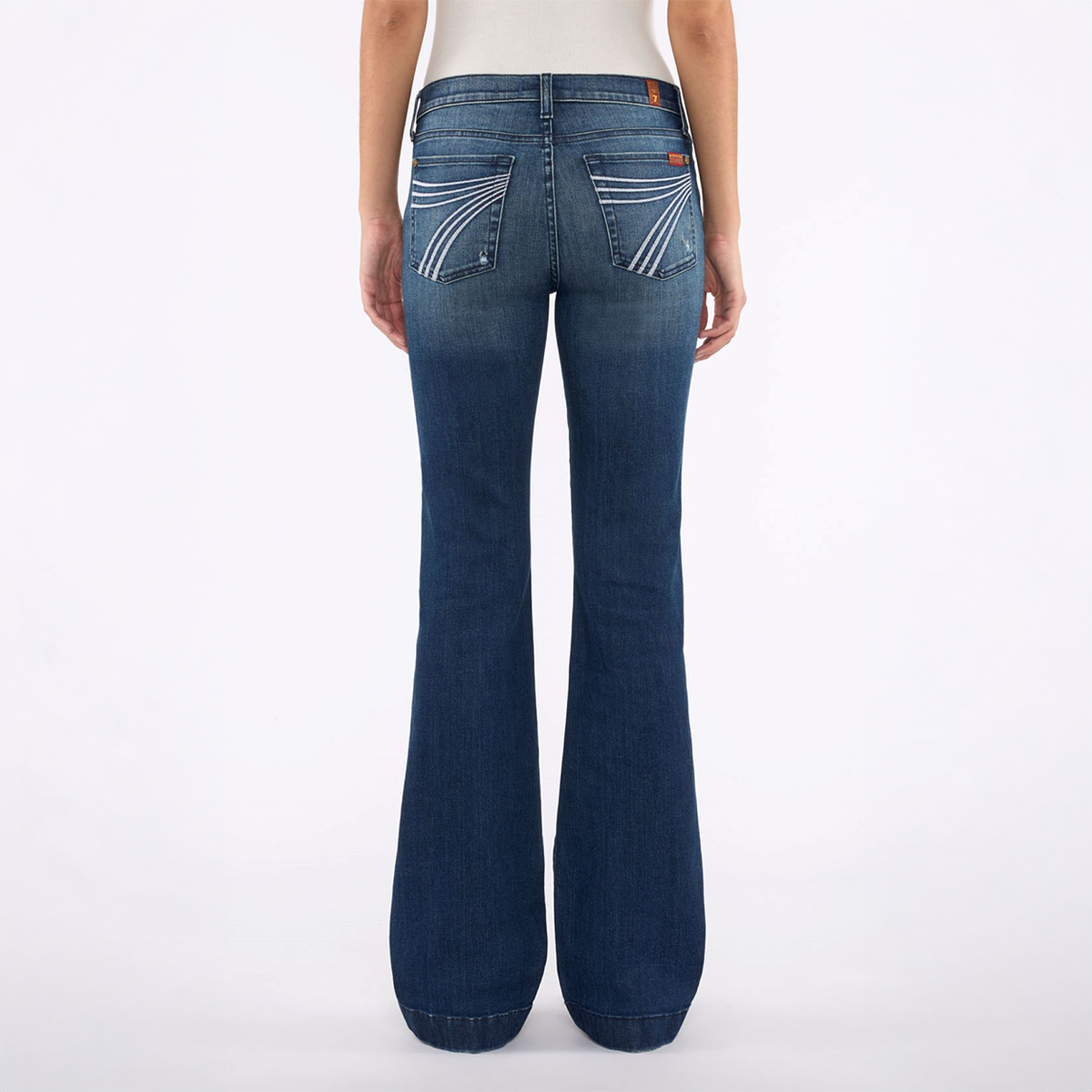 Blue jeans with a white background