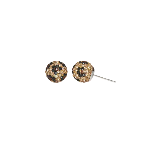 Leopard Sparkle Ball™ Stud Earrings - 10mm / Leopard