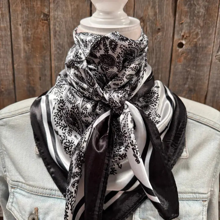 Wild Rag Black and White Paisley