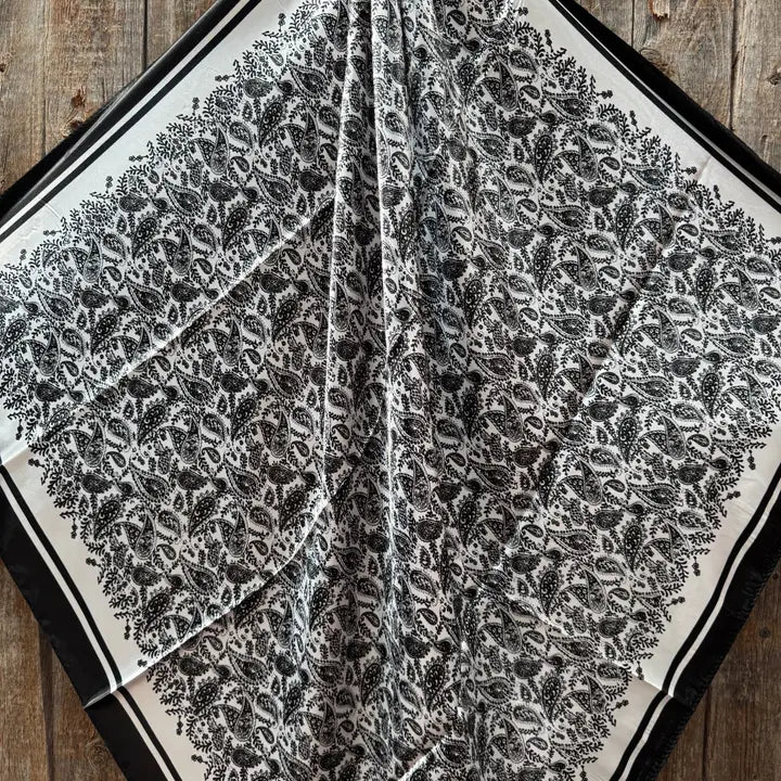 Wild Rag Black and White Paisley